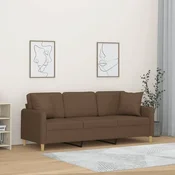 vidaXL vidaXL Kavč dvosed z blazinami rjav 180 cm blago, (20923634)