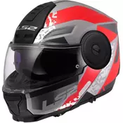 Preklopna motociklisticka kaciga LS2 FF902 Scope II Oxyd sivo-crvena
