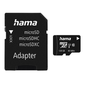 HAMA microSDXC 128GB Class 10 UHS-I 80MB/s + adapter/fotografija