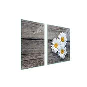 shumee STEKLENI KROŽNIK IN DESKA ZA REZANJE 100x52 DAISY