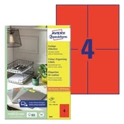 AVERY ZWECKFORM etikete 3456 105X148, rdeče, zavitek 100 listov