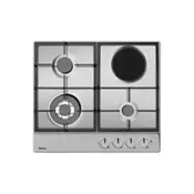 Amica ploča za kuhanje PG611101R, kombinirana, 3 plin + 1 struja, WOK plamenik, inox
