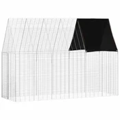 Vidaxl Kletka za zajce srebrna 300 x 100 x 210 cm Cinkana jeklena