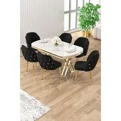 Hanah Home Trpezarijski set, 7 komada, Crni