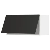 METOD Horizontalni zidni ormaric, bela/Nickebo boja antracita, mat, 80x40 cm