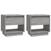 MAISON CHIC Dvo delni komplet Nočne omarice - Nočne mize siva sonoma 45x34x44 cm iverna plošča, (21690223)