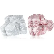 Brushworks Satin Scrunchies Pink & White elastike za lase