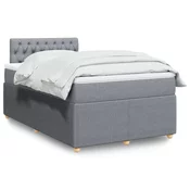 vidaXL vidaXL Boxspring postelja z vzmetnico svetlo siva 120x190 cm blago, (21305701)