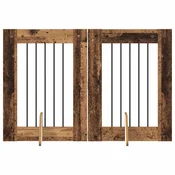Vidaxl Vrata za pse z stojali 2 szt. Star les 60 x 80 cm Inženirski les