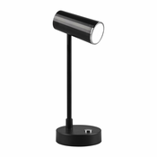 Sjajno crna LED stolna lampa s mogucnošcu zatamnjivanja (visina 28 cm) Lenny – Trio