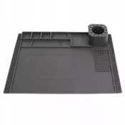 OEM ProSilica ESD Silikonska Antistatična Podloga 40x30 Cm – 500°C, 120 Predalov, Orodni Nosilec | za Servis Telefonov, PCB, Prenosnikov