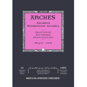 ARCHES akvarelni blok gladek HP naravno bela 300 g/m2 A5 – A3 - 12 listov - A4