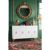 Hanah Home komoda Ayshe 120, 120 cm, bela / srebrna
