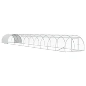 vidaXL Hiša za kokoši Srebrna 1200 x 150 x 100 cm Pocinkano jeklo