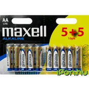 MAXELL baterija AA (LR6), 10 kos (5+5), alkalna