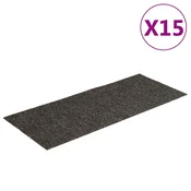 Vidaxl Preproge za stopnice samolepilne 15 kosov 60x25 cm antracitne pravokotne