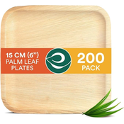 ECO SOUL 15 cm kvadratni krožniki iz palmovih listov (bio razgradljivi) – Pakiranje 200 kos