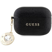 Guess GUAP2PGEHCDK AirPods Pro 2 cover black Fixed Glitter Heart Diamond Charm (GUAP2PGEHCDK)