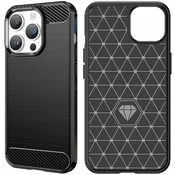 HURTEL Ovitek Carbon Case za iPhone 14 Pro, fleksibilen gel zadnji ovitek, črne barve