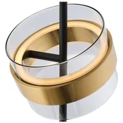 Brilliant LED-stojna svetilka Inside, barva medenina/dimno siva, višina 146 cm - Dnevna soba/jedilnica - dimno siva, medena, črna - Steklo