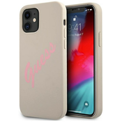 Guess GUHCP12SLSVSGP iPhone 12 mini 5,4 grey pink hardcase Silicone Vintage (GUHCP12SLSVSGP)