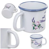 KADAX Emajlirana skodelica 400 ml z ročajem, retro dizajn