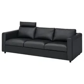 VIMLE Sofa trosed, s naslonom za glavu/Grann/Bomstad crna