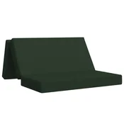 Vidaxl Zložljiv kavč postelja 160 x 67 x 45 cm Temno zelena