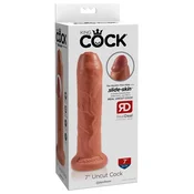 shumee King Cock - Realističen dildo s premično kožico 18 CM temne barve kože