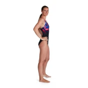 Womens swimwear speedo placement digital powerback black/phoenix