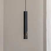Luminex Obesek Tibia, enojna svetilka, črna, jeklo, GU10 - Dnevna soba/jedilnica - Kovina