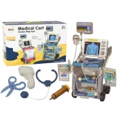 slomart LEAN TOYS Mali doktorjev komplet z vozičkom, RTG, EKG, lučmi, modri