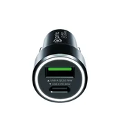 Avtomobilski polnilec za naprave s priključkom USB-C/USB-A, dvojni, 20W