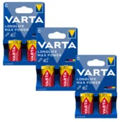 shumee Varta LL MAX C alkalne baterije LR14 za svetilko z radijsko uro, 2 kosa x 3