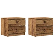 Vidaxl Nočne omarice 2 kosa starinski les 50x40x43.5 cm inženirski les