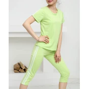 Resti Neon green womens sports tracksuit set - Clothing