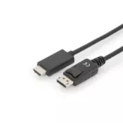 DisplayPort 1.2/1.2a HDMI 2.0 transformator Crno 3m AK-340303-030-S