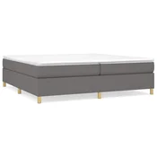 Vidaxl Posteljni okvir z vzmetmi temno siv 200x200 cm blago