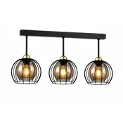 Stropni luster SOLO BLACK 3xE27/60W/230V crna/zlatna