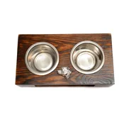 shumee Staffordshire Bull Terrier, Staffik, Staffi III - leseno stojalo s pasjimi posodicami, jeklene pasje posodice, darilo za posvojitev psa znamke Art-Dog