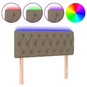 Vidaxl LED posteljno vzglavje taupe 90x7x78/88 cm blago
