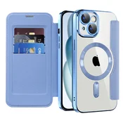 Etui SmartMag Book z Magsafe tehnologijo in RFID denarnico za iPhone 15 Plus - light blue