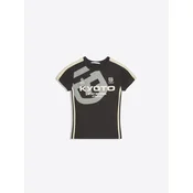 Bershka Majica  siva / antracit / bela