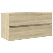 Vidaxl Omarica za umivalnik sonoma hrast 90x38,5x45 cm iverna plošča