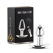 Gardj Europe Kovinski analni čep S z vibratorjem USB – daljinski upravljalnik