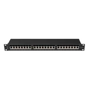 Lanberg Patch panel 24 priključka 1U 19 CAT.6a FTP, crni PPSA-1024-B