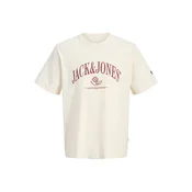 JACK & JONES Majica JORFREDERIKSBERG češnjevo rdeča/volneno bela