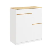 SoBuy Kuhinjska omarica s 3 predali in košem za ločevanje odpadkov Bela 80x38x90cm FSB111-WN, (5000485470)