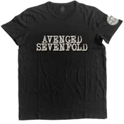 Avenged Sevenfold Logo & Death Bat (Applique) Black XL Majica