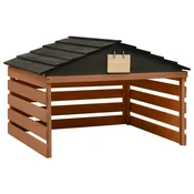 Garaža za robotsku kosilicu crno-smeda 78x74x54 cm od jelovine